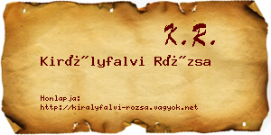 Királyfalvi Rózsa névjegykártya